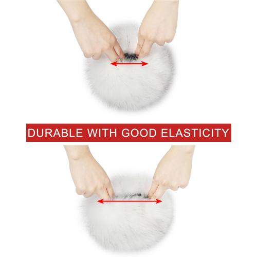 sy soul young Women's Faux Fur Wrist Cuffs Winter Fox Furry Wristbands Fluffy Fur Cuff Bracelet Arm Warmer Accessories