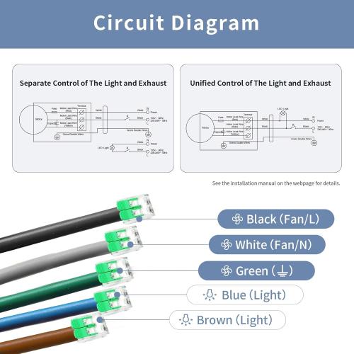 Zeyzer Bathroom Exhaust Fan with LED Light Square Quiet Modern Ceiling Mount Ventilation Fan Combination for Shower/Restroom/Office, 110 CFM 1.0 Sones 4 Inches Duct 110V, White