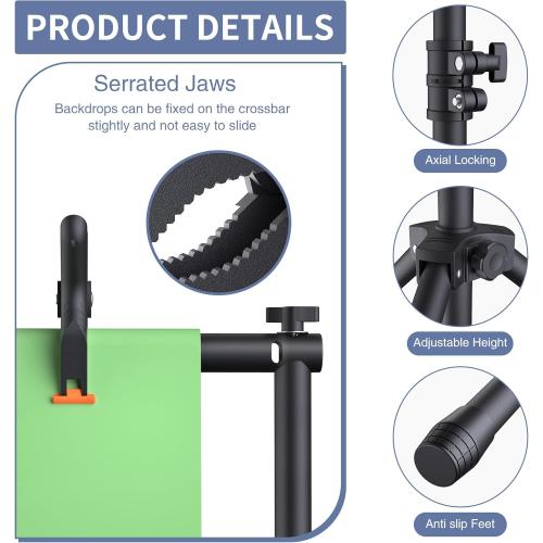 Backdrop Stand 10x7.5ft, Height Adjustable and Width Adjustable Backdrop Stand, Back Drop Stand for Balloon Arch, Photo, Parties