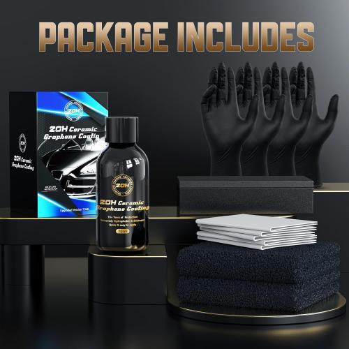 20H Professional Graphene Ceramic Coating for Cars (70ml) - 10  Years Protection, Hydrophobic, Scratch & UV Resistant, High Gloss Finish - Professional-Grade Car Detailing Kit - Easy Application