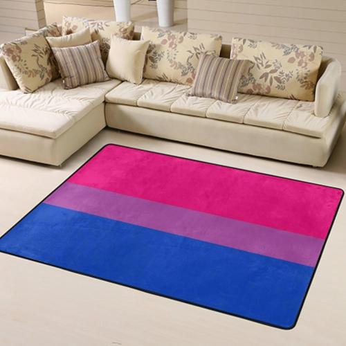 Area Rug Ultra Soft Door Mat Nursery Rug Cozy Carpet for Living Room, Bedroom, Office Fashion Area Carpet (Bisexual Pride Flag Stripes)