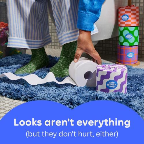 Who Gives A Crap | 100% Recycled Toilet Paper, 24 Rolls, 330 Sheets, Biodegradable & Ecofriendly, Soft & Strong, Virgin Tree Free, Bulk Toilet Paper