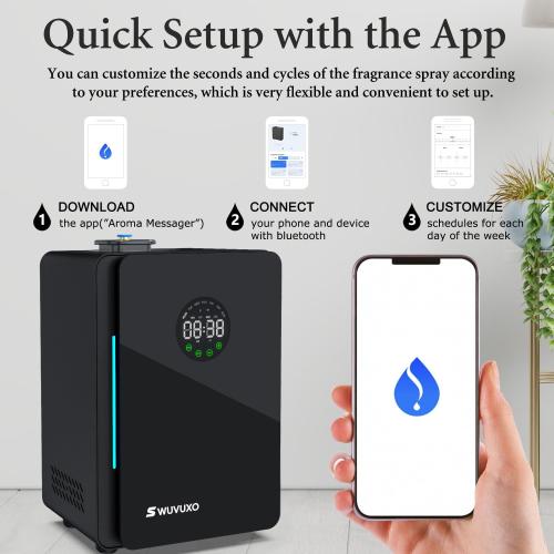 untested Hotel Scent Diffuser with Power Cold Air Technology, Aroma Scent Air Machine for Home, HVAC Scent Diffuser Cover Up to 3000 Sq. Ft | Commercial Waterless Aromatherapy Diffuser for Large Room - Black
