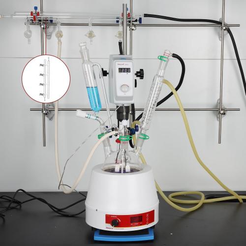 stonylab Glass Double Vacuum Manifold, Borosilicate Glass 4 Ports Vacuum Gas Dual Bank Manifold with Glass Stopcocks for Laboratory Schlenk Line