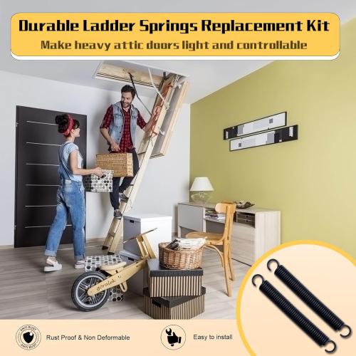 55-2 Attic Ladder Hinge Arms with High-Tension Springs -Suitable for Werner Attic Ladders Manufactured After 2010, Compatible with Werner WU2210, W2208, W2210 Models - Durable Steel Construction‌