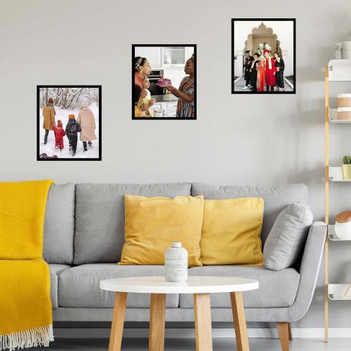 16x18 Picture Frame Black for Poster Photo Picture, Horizontal and Vertical Formats for Wall Hanging, 16 x 18 Wall Gallery Poster Photo Frame for 16 by 18 Photos Posters, Black