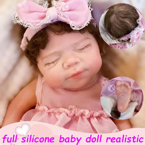 13 Inch Pascale Baby Girl Full Body Soft Silicone Reborn Baby Doll, Not Vinyl Dolls, Life Like Reborn Dolls with Hand Rooted Hair
