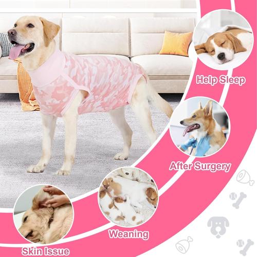Pink Size M Coppthinktu Dog Onesie for Surgery Female, Breathable Dog Surgery Spay Recovery Suit, Dog Cone Alternative Anti-Licking