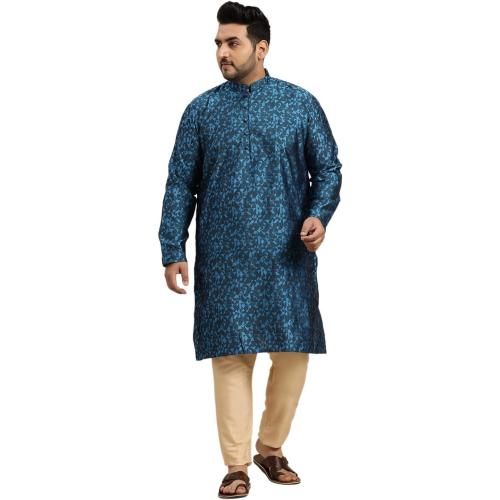 Sojanya PLUS, Size 7XL (Since 1958), Men's Silk Blend Maroon Self Design Only Long Kurta