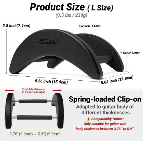Acoustic Guitar Stand, Clip-On Self-Standing Black Wood Guitar Stand, Portable Lightweight Guitar Stand Floor, Guitar Holder for Travel and Stage, Gift for Acoustic, Classic and Folk Guitar L-Szie