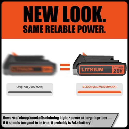 Black Replacement for Black and Decker 20V Lithium Battery,Compatible with Weed Eater 20V LBXR20 LB2X4020 LBXR2020-OPE LBXR20-OPE2 LBXR20B-2 LB2X3020-OPE LBXR20BT 20 Volt Max Power Tools