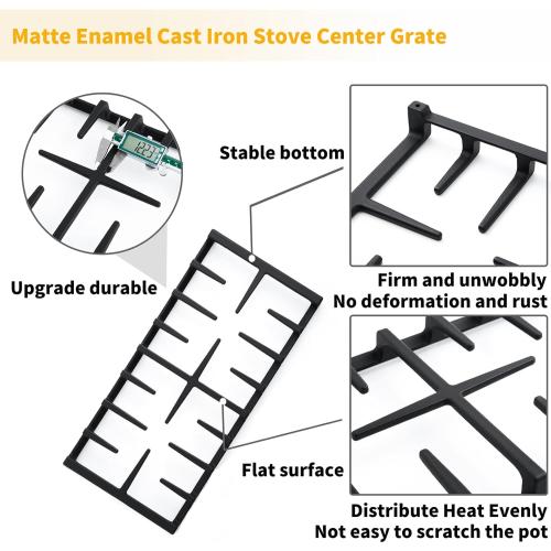 WB31X27150 Stove Center Grate Replacement for GE Stove Parts 19.3’’ x 9.1'' JXGRATE1 WB31X24737 Grate General Electric Gas Range Parts Surface Burner Grate GE Cast Iron Rack 1 Pack (Not Side Grate)