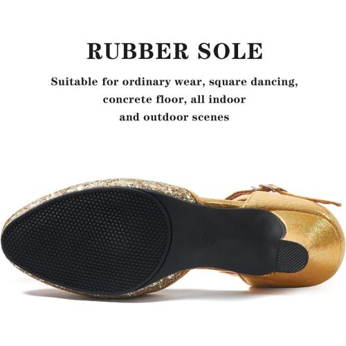 Size 9 Danceand Sway Womens Latin Dance Shoes Heeled Ballroom Salsa Tango Party Sequin Dance Shoes