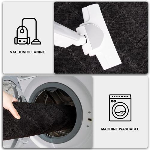 PURRUGS Dirt Trapping Door Mat 32 x 70, Non-Slip Machine Washable Entry Rug, Shoe Scraper, Dog Doormat, Super Absorbent Welcome Mat for Front & Back Door, Muddy Wet Shoes & Paws, Black