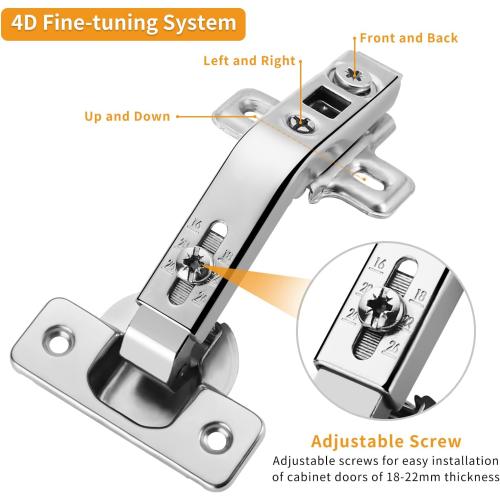 Chibery 2 Pack 1 Pairs 135° Lazy Susan Hinge, Full Overlay Concealed for Corner Kitchen Cabinet Replacement Hardware, Cupboard Folded, Folden Door