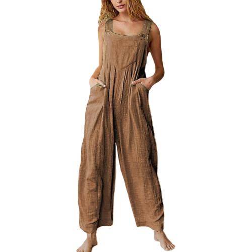 Size XL Himosyber Women's Patchwork Dual Pocket Jumpsuit Loose Floral Print Bohemian Wide Leg Bib Overall