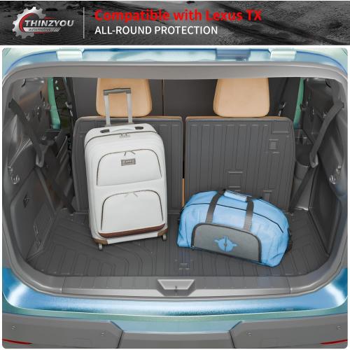 Cargo Mat for 2024-2026 Lexus TX350 TX500h TX550h  6&7 Seats | TPE All Weather Trunk Mat with Backrest Mat, Cargo Mat Cargo Liner Trunk Liner Back Seat Protector TX Accessories