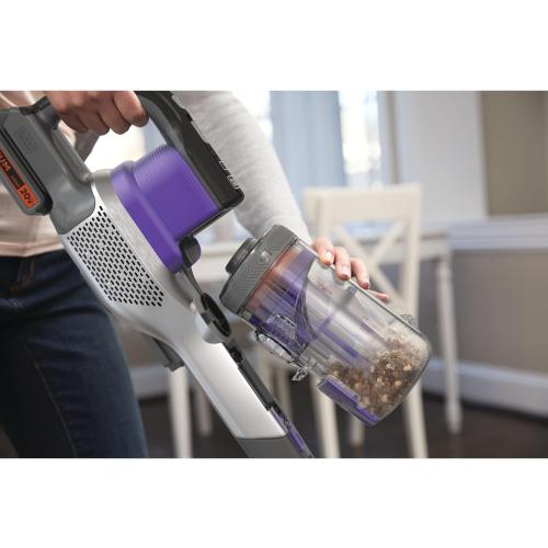 Purple BLACK DECKER Pet Hair Vacuum, Cordless Vacuum Cleaner Pet Hair, Up to 55 Minutes of Runtime, Interchangeable Floorhead, Maximum Suction, Multi-Surface, Light Weight, Powerseries Extreme (BSV2020P)