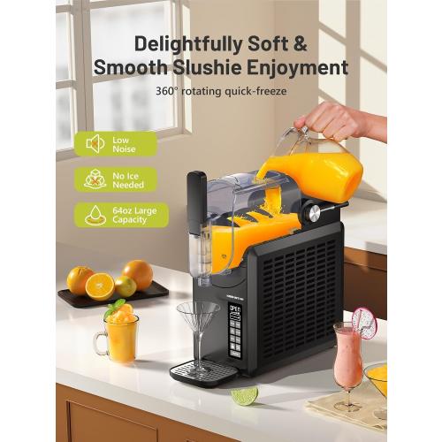 KEENSTAR Slushie Machine, 88oz Slushy Machine for Home with Self-Cleaning, Professional Frozen Drink Maker, No Ice Needed, 5 Preset Programs for Frozen Margaritas, Frappés, Milkshake & More