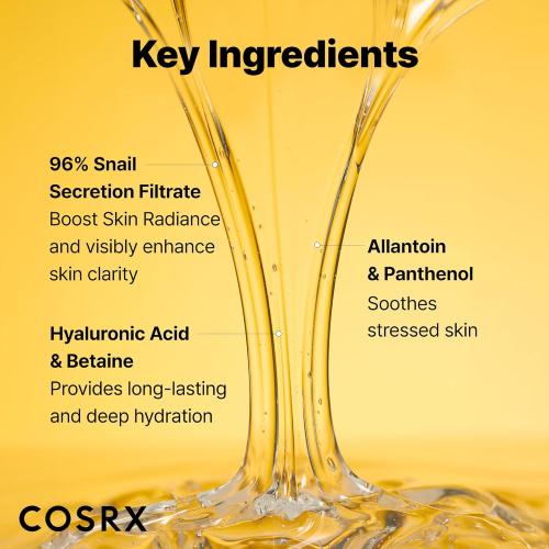 COSRX Snail Mucin 96% Repairing Serum, Hydrating Serum for Face with Snail Secretion Filtrate for Dull Skin & Fine Lines, 100ml, Korean Skin Care