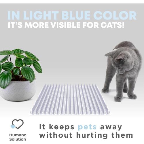 Petfolio 12 Pack Upgraded Scat Mat For Cats - 16 x 13 Inch Cat Repellent Mat With Uneven Spikes Is An Effective Pet Training Mat Device For Cat Repellent Indoor & Outdoor To Deter Cats & Other Animals