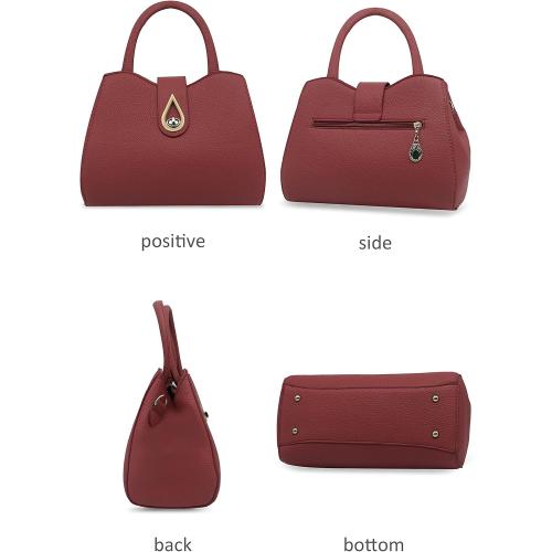 Pahajim PU Leather Purse for Women Ladies Top Handle Handbags Designer Work Cute Satchel Tote Bags