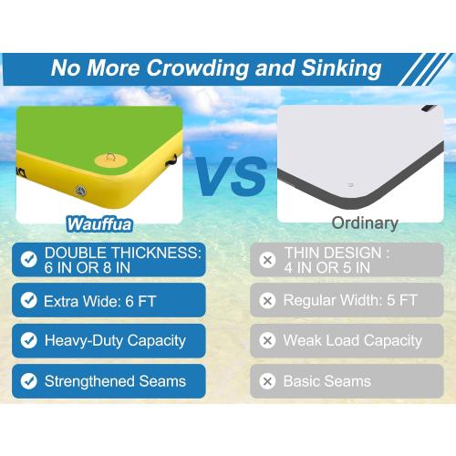 Inflatable Floating Dock for Lakes, Thick and Extra Wide Lake Floats for Adults, Non-Slip Air Dock Platform with Portable Carrying Bag, Floating Platform Island for Pool Beach Ocean