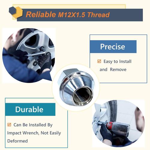 Missing pieces. Kadrick 20pcs M12x1.5 Lug Nuts,One-Piece Solid Chrome, Replacement for 2001-2019 Ford Escape/2012-2018 Focus/2006-2019 Fusion/Lincoln 2015-19 MKC/2012-16 MKZ,Large Acorn Seat，New Model……