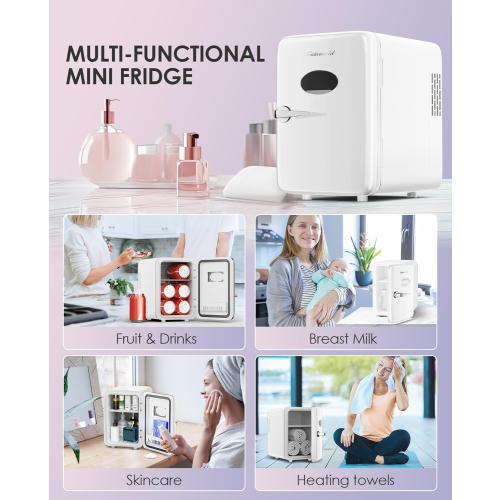 4L Fridge for Refrigerating Makeup, white