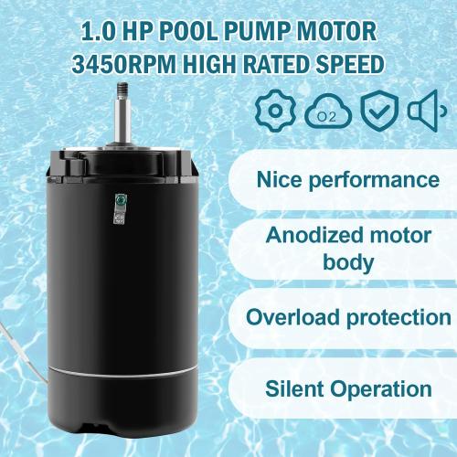 UST1102 Pool Pump Motor 1HP, 56J Flange, 230/115 Volts, 1.4 Service Factor Circle Flange Pool Replacement Motors, for Hayward Pump Water Circulation