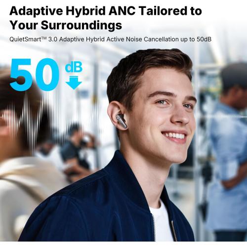 EarFun Air Pro 4  Adaptive Noise Cancelling Wireless Earbuds, Qualcomm aptX Lossless, Dual Drivers, Translation Earbuds, Snapdragon Sound, 6 Mics AI Clear Calls, Hi-Res Sound, LDAC, Bluetooth 6.0, 54H