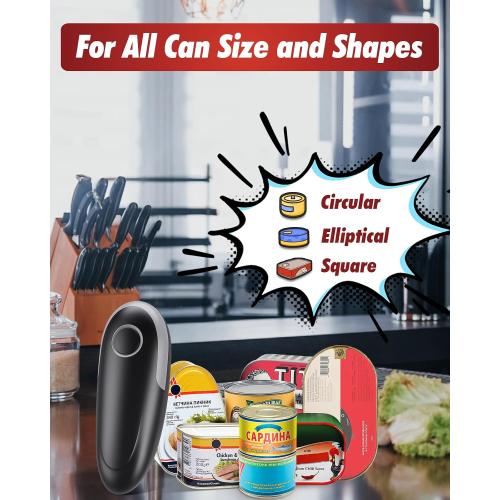 One Touch Electric Can Opener Fits All Can Sizes, Electric Can Openers for Kitchen Food Safe with Smooth Edge