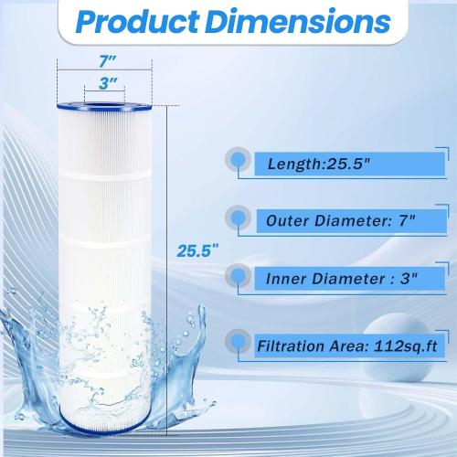 4 Pack Upgraded C-7489/PA112 Pool Filter Fits for Unicel Hayward SwimClear | Swimming Pool Filter, Compatible with Hayward CX875RE, SwimClear C4500, PA112, Unicel C-7489, Filbur FC-1275