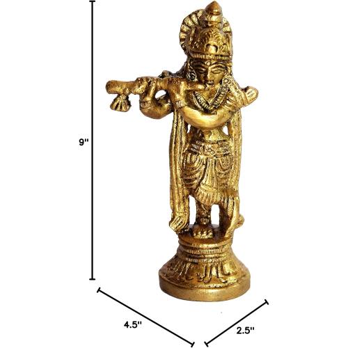 Esplanade - Brass - 3.5 - Krishna Makhan Chor Laddoo Gopal Baby Krishna Kishan Thakurji Murti Idol Statue Sculpture