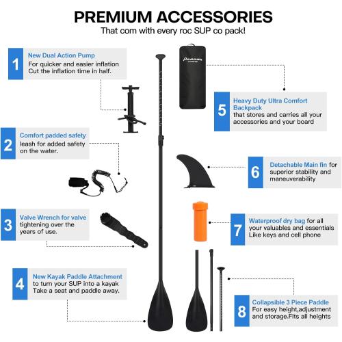 Panana Inflatable Stand Up Paddle Board, 10'x31 x6 SUP with Premium Paddle Board Accessories Kit, Anti-Slip EVA Deck for Adults Youth of All Skill Levels