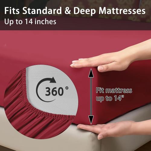 Comforter Set Full Size, Vintage Floral Gold 7 Pcs Bedding for Kids and Adults, Medieval Burgundy Red Bed Sheet Sets with Fitted Sheet 2 Pillowcase & 2 Sham for Bedroom Bed Decor