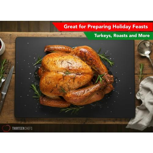 Commercial Grade Black Cutting Board - 20 x 15 Inch Extra Large, 0.5 Thick HDPP Plastic with NSF Stamp for Restaurants Kitchens and Food Service