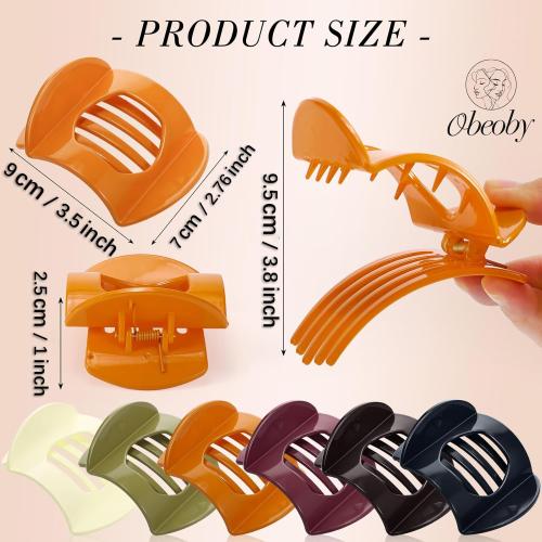 obeoby 6 Pcs Flat Hair Claw Clips For Women Girls, French Barrettes Set