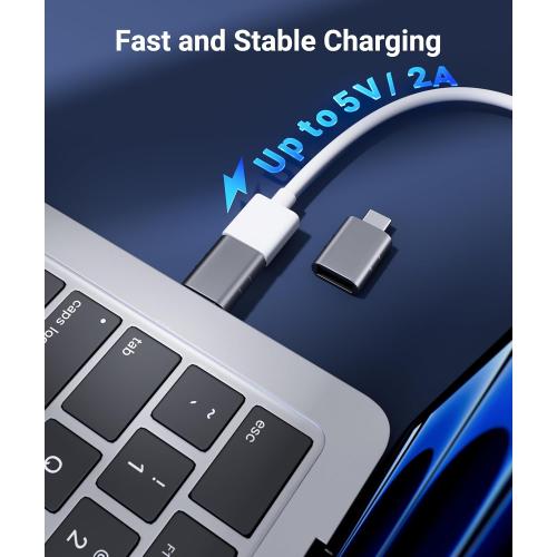 Syntech USB C to USB Adapter Pack of 2, USB 3.0 Female to Thunderbolt 4/3 Adapter Compatible with MacBook Pro Air 2024, Surface, iPad, iPhone, Galaxy Notebook, XPS and More Type C Devices, Space Grey