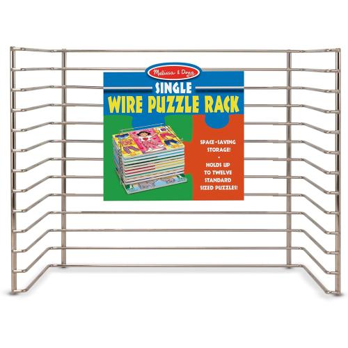 Melissa & Doug Puzzle Storage Rack - Wire Rack Holds 12 Puzzles