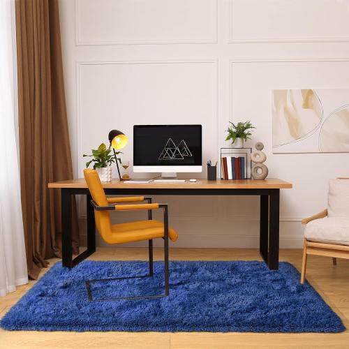 Kelarea Area Rug for Living Room, 3x5 Non-Slip Navy Blue Rug Fluffy Soft Shag Rugs, Fuzzy Shaggy Plush Carpet for Bedroom, Nursery Rooms, Home Dorm