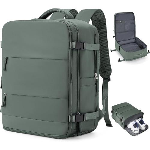 coowoz Large Travel Backpack Carry On for Women Man Waterproof Gym Backpacks Mochila de Viaje Teacher Travel Bag Essentials Personal Item Backpack Rucksack Airplane Accessories Must Haves Olive Green