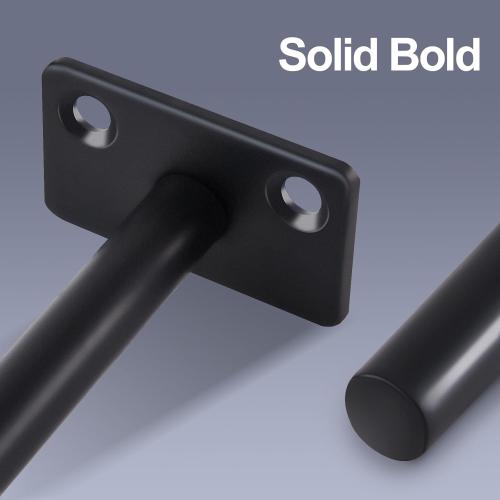 8 Pcs 6 Black Solid Steel Floating Shelf Bracket Blind Shelf Supports - Hidden Brackets for Floating Wood Shelves - Concealed Blind Shelf Support – Screws and Wall Plugs Included