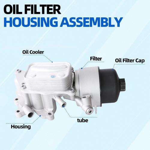 MITZONE N14 Oil Cooler Filter Housing Assembly Compatible with Mini Cooper S JCW R55 R56 R57 2007 2008 2009 2010 2011 1.6L