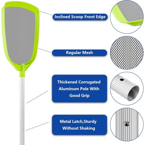 ‼️has mild scratches and possible stains ‼️Pool Skimmer Net- Total Length 72 inches Rake with Pole,Accessories for Cleaning Inground/Above Ground Swimming Pool, Pond,Spa and Hot Tub Leaf Debris