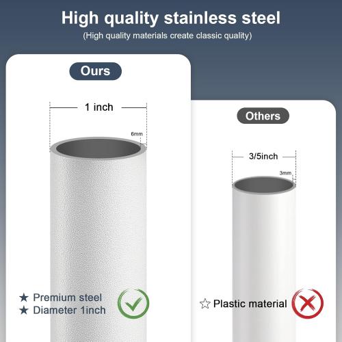 DIIG Sliding Door Security Bar, 17.7-50.5inch Heavy Duty Adjustable Sliding Patio Door Lock Bar with Rubber Tips,Diameter 1inch Window Security Bar for Home Apartment Travel Children Women (White)