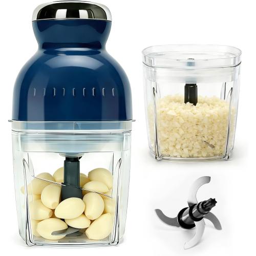 Brigii Electric Garlic Mincer & Onion Chopper, 17oz Mini Food Processor