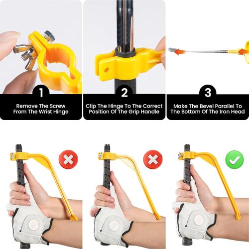 Amy Sport Golf Swing Training Aid Wrist Hinge Adjustable Arm Band with Hanger Smartball Connection Band for Correction, Men Women Ball Between Arms Practice Tool