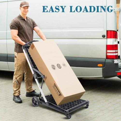 Collapsible Shopping Cart on Wheels, Folding Shopping Cart with 360° Swivel Wheels, Multi Use Utility Cart Adjustable Portable Trolley, Used for Picnic, Supermarket, Gray