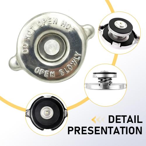 Car Radiator Cap, Metal Scratch-resistant Rust-proof Radiator Protective Cover, T16 T18 Leak-proof Vehicle Water Tank Seal Tool, Universal for Most Vehicles (Silver)